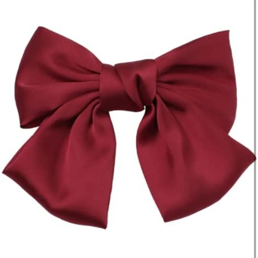 5for$10 Bow Hair Clips Dark Red Large Satin French Snap Ponytail Accessories - Picture 15 of 16